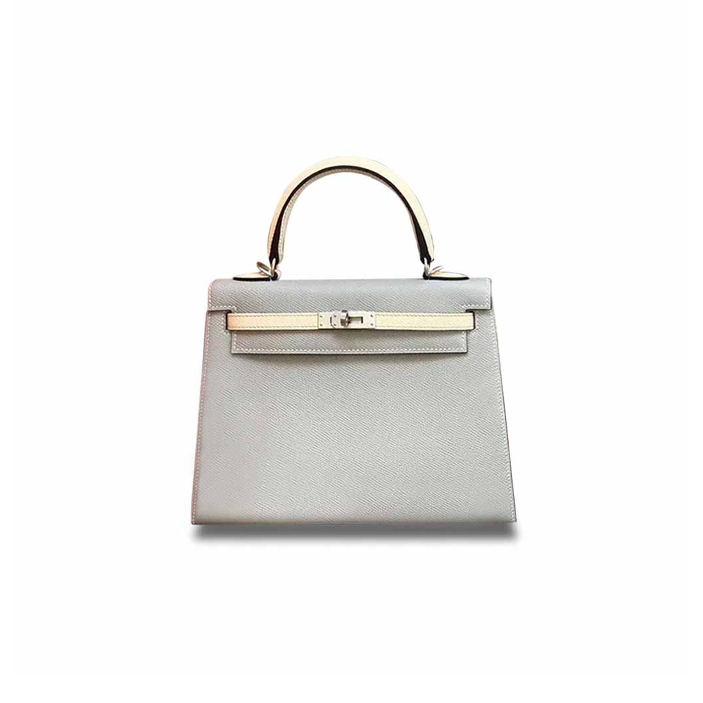 H**mes master kelly 25 epsom seagull gray milkshake silver buckle (25*17*7cm)
